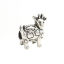 Picture of Zinc Based Alloy Spacer Beads Deer Animal Antique Silver Color Circle About 16mm x 15mm, Hole: Approx 4.6mm, 5 PCs