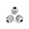 Picture of Zinc Based Alloy Spacer Beads Cylinder Antique Silver Color Carved Pattern About 10mm x 10mm, Hole: Approx 4.6mm, 5 PCs