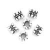 Picture of Zinc Based Alloy Spacer Beads Cylinder Antique Silver Color Petaline About 10mm x 8mm, 10 PCs