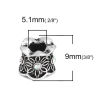 Imagen de Zamak Cuentas Cilíndrico Plata Antigua Flor AB Color Rhinestone Aprox 10mm x 9mm, Agujero: Aprox 5.1mm, 10 Unidades