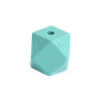 Picture of Natural Wood Spacer Beads Geometric Mint Green Faceted About 20mm x 20mm, Hole: Approx 3.4mm, 20 PCs
