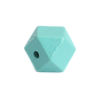 Picture of Natural Wood Spacer Beads Geometric Mint Green Faceted About 20mm x 20mm, Hole: Approx 3.4mm, 20 PCs