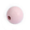 Picture of Natural Wood Spacer Beads Round Light Pink About 10mm Dia., Hole: Approx 2.5mm, 500 PCs