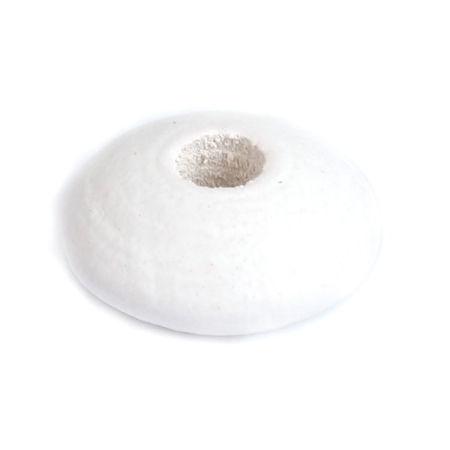 Picture of Natural Wood Spacer Beads Flat Round White About 12mm Dia., Hole: Approx 3.3mm, 200 PCs