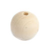 Imagen de Madera Hinoki Espaciador Cuentas Ronda Natural Aprox 22mm - 21mm Dia, Agujero: Aprox 4.7mm, 48 Unidades