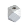 Imagen de Madera Espaciador Cuentas Geométrico Gris Plata Facetas Aprox 12mm x 12mm, Agujero: Aprox 3.1mm, 50 Unidades