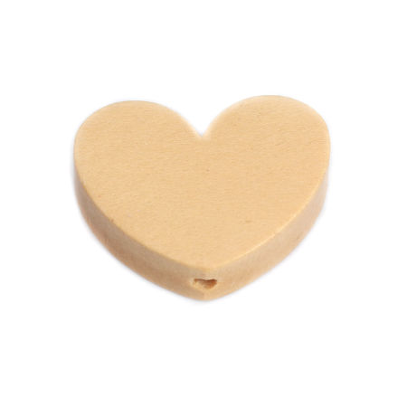Wood Spacer Beads Heart Natural About 30mm x 23mm, Hole: Approx 2.9mm, 20 PCs
