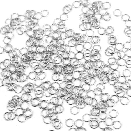 1000 PCs 3.5mm Dia., 0.4mm(26 gauge) Stainless Steel Open Jump Rings Findings For Jewelry Making Silver Tone Round