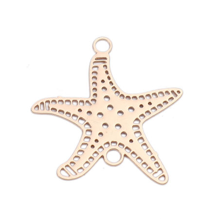 Picture of Brass Filigree Stamping Connectors Starfish Gold Plated 21mm x 20mm, 20 PCs