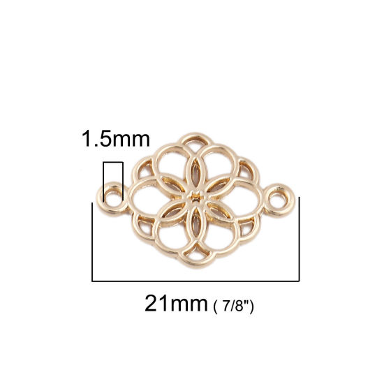 Picture of Zinc Based Alloy Connectors Flower Gold Plated 21mm x 15mm, 10 PCs