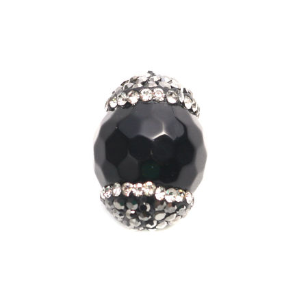 Image de (Classement A) Perles en Agate ( Naturel ) Rond Noir 19mm x 14mm, Trou: env. 1.4mm, 1 Pièce