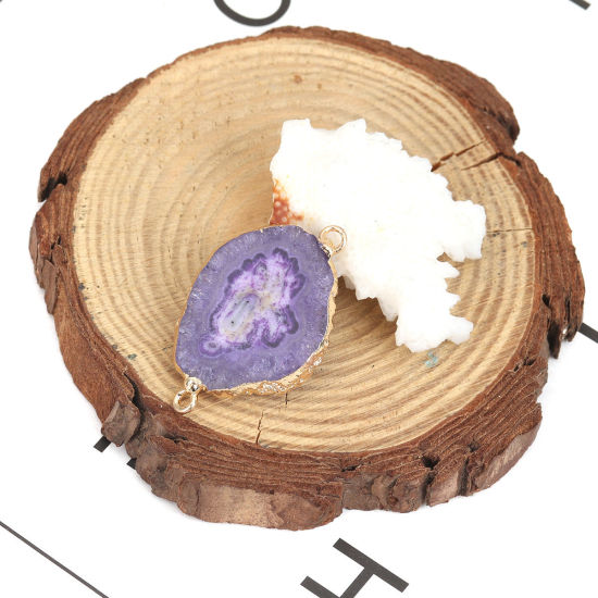Picture of (Grade A) Agate ( Natural ) Connectors Irregular Purple 3.6cm x 2.3cm, 1 Piece