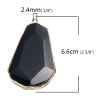 Picture of (Grade A) Agate ( Natural ) Pendants Irregular Gold Plated Black 66mm x 41mm, 1 Piece