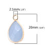 Picture of (Grade B) Stone & Copper ( Natural ) Charms Gold Plated Light Blue Drop Faceted 20mm x 11mm, 1 Piece