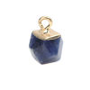 Picture of December Birthstone - (Grade A) Lapis Lazuli ( Natural ) Charms Gold Plated Deep Blue Irregular 13mm x 10mm, 1 Piece