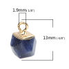 Picture of December Birthstone - (Grade A) Lapis Lazuli ( Natural ) Charms Gold Plated Deep Blue Irregular 13mm x 10mm, 1 Piece