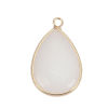 Picture of (Grade A) Stone ( Natural ) Pendants Gold Plated White Drop 3cm x 1.9cm, 1 Piece