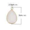 Picture of (Grade A) Stone ( Natural ) Pendants Gold Plated White Drop 3cm x 1.9cm, 1 Piece
