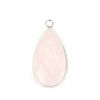 Picture of (Grade A) Rose Quartz ( Natural ) Pendants Silver Tone Light Pink Drop 3.3cm x 1.6cm, 1 Piece