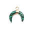 Bild von (Klasse B) Messing & Malachit ( Natur ) Charms Halbmond Grün 16mm x 16mm, 1 Stück