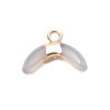Picture of (Grade A) Brass & Agate ( Natural ) Charms Half Moon Gold Plated French Gray 16mm x 12mm, 1 Piece