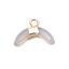 Immagine di (Grado A) Ottone & Agata ( Naturale ) Charms Luna Oro Placcato Grigio Scuro 16mm x 12mm, 1 Pz