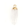 Picture of (Grade A) Quartz Rock Crystal ( Natural ) Charms Gold Plated Transparent Clear Bullet 26mm x 8mm, 1 Piece