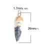 Picture of (Grade A) Blue-vein Stone ( Natural ) Charms Gold Plated Steel Gray Bullet 26mm x 8mm, 1 Piece