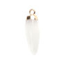 Picture of (Grade A) Stone & Copper ( Natural ) Charms Gold Plated White Bullet 26mm x 8mm, 1 Piece