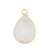 Picture of (Grade A) Quartz Rock Crystal ( Natural ) Charms Gold Plated Transparent Clear Drop 23mm x 14mm, 1 Piece