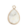 Picture of (Grade A) Howlite ( Natural ) Charms Gold Plated White & Gray Drop 23mm x 14mm, 1 Piece