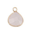 Picture of (Grade A) Rose Quartz ( Natural ) Charms Gold Plated Light Pink Drop Faceted 17mm x 13mm, 1 Piece