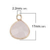 Picture of (Grade A) Rose Quartz ( Natural ) Charms Gold Plated Light Pink Drop Faceted 17mm x 13mm, 1 Piece