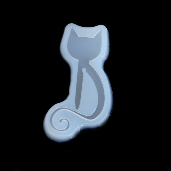 Imagen de Silicona Molde Marcadores de libro Blanco Gato 70mm x 40mm, 2 Unidades