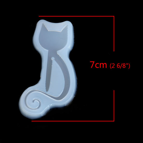 Imagen de Silicona Molde Marcadores de libro Blanco Gato 70mm x 40mm, 2 Unidades