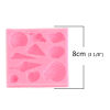 Picture of Silicone Resin Mold For Jewelry Making Rectangle Pink Shell 8cm x 7.5cm, 1 Piece