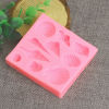 Picture of Silicone Resin Mold For Jewelry Making Rectangle Pink Shell 8cm x 7.5cm, 1 Piece
