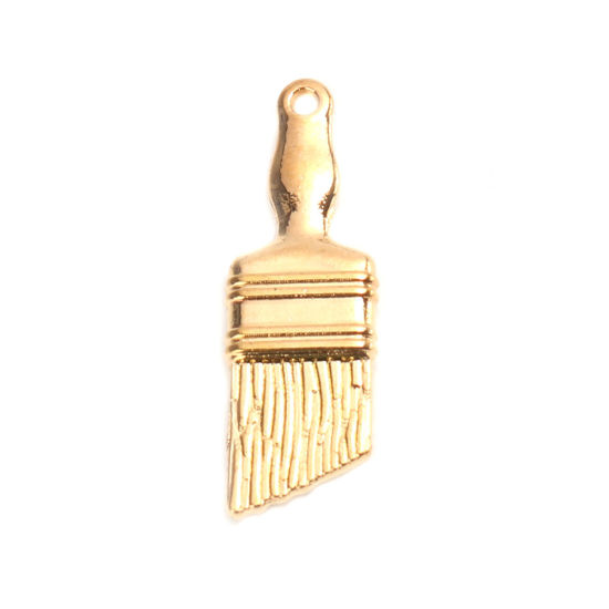 Picture of Zinc Based Alloy Charms Brush Gold Plated 27mm x 9mm, 30 PCs