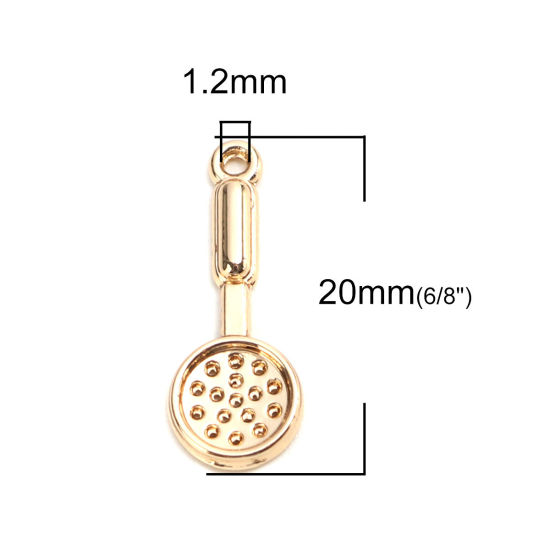 Picture of Zinc Based Alloy Charms Spoon Gold Plated 20mm x 8mm, 10 PCs