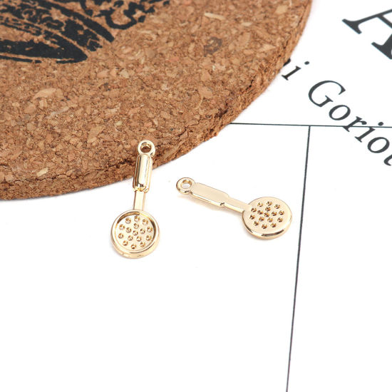 Picture of Zinc Based Alloy Charms Spoon Gold Plated 20mm x 8mm, 10 PCs