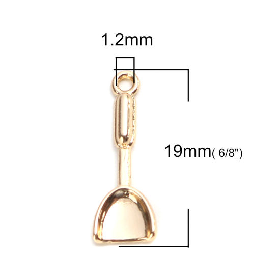 Picture of Zinc Based Alloy Charms Spatula Gold Plated 19mm x 7mm, 10 PCs