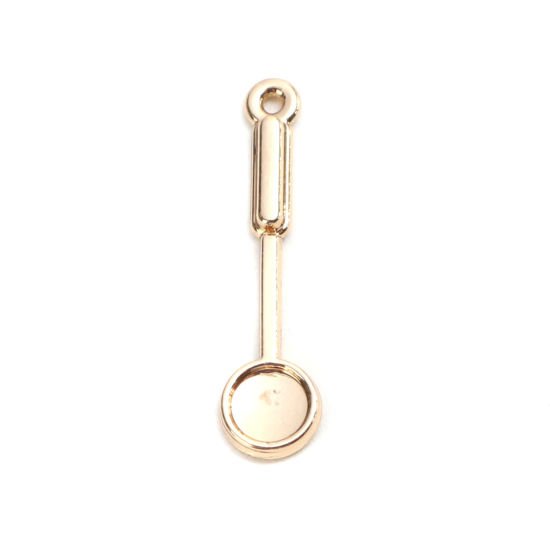 Picture of Zinc Based Alloy Charms Spoon Gold Plated 23mm x 6mm, 10 PCs