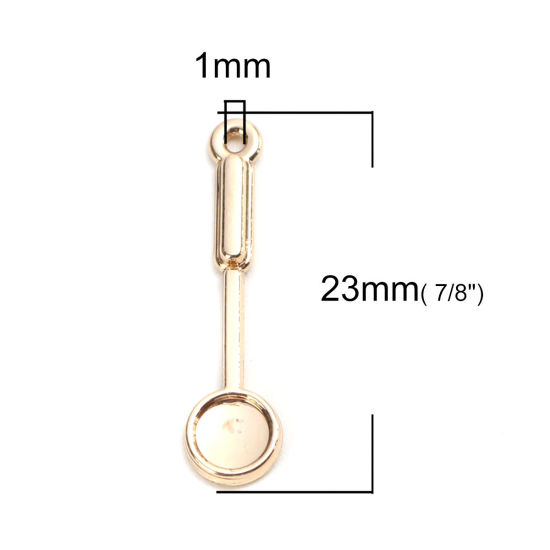 Picture of Zinc Based Alloy Charms Spoon Gold Plated 23mm x 6mm, 10 PCs