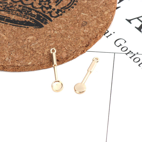 Picture of Zinc Based Alloy Charms Spoon Gold Plated 23mm x 6mm, 10 PCs