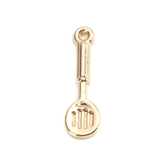 Picture of Zinc Based Alloy Charms Spatula Gold Plated 18mm x 6mm, 10 PCs