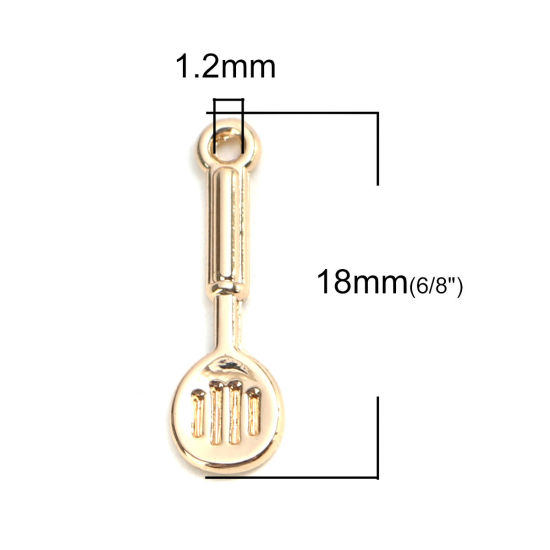 Picture of Zinc Based Alloy Charms Spatula Gold Plated 18mm x 6mm, 10 PCs