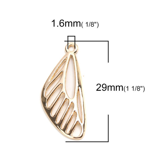 Picture of Zinc Based Alloy Charms Wing Gold Plated Hollow 29mm x 12mm, 10 PCs