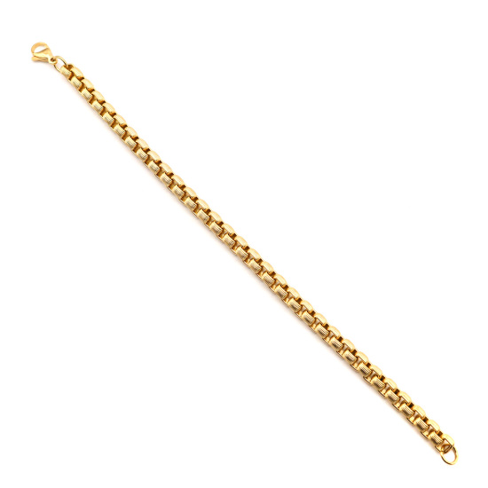 Bild von 304 Edelstahl Armband Vergoldet Matt 21cm lang, 1 Strang