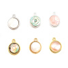 Picture of Natural Shell & Copper Charms Gold Plated Round White Crack 16mm x 12mm, 1 Piece