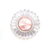 Picture of Natural Shell & Copper Charms Silver Plated Round Pink Crack 19mm Dia., 1 Piece